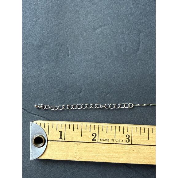 Lia Sophia Lavaliere Pendant Necklace Georgian Y Drop Edwardian Silver Tone 18” - Picture 7 of 10